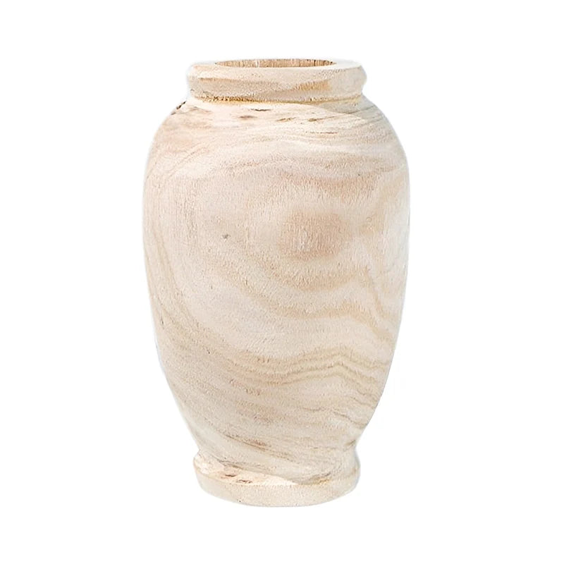 Vase Ovale Artisanal Rustique en Bois