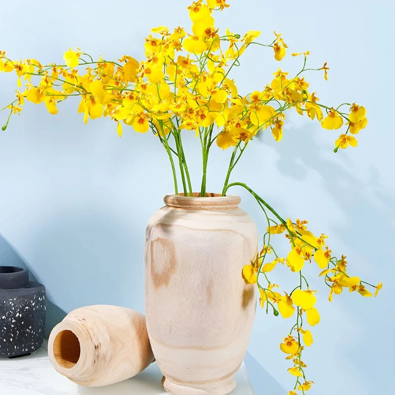 Vase Ovale Artisanal Rustique en Bois