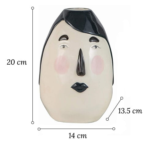Vase Ovale Blanc Visage Original