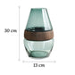 Vase Ovale Transparent avec Anneau en Bois Décoratif