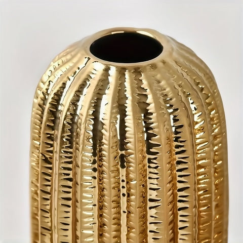 Vase Ovalisé Couleur Dorée