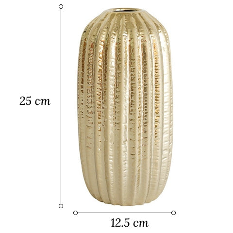 Vase Ovalisé Couleur Dorée