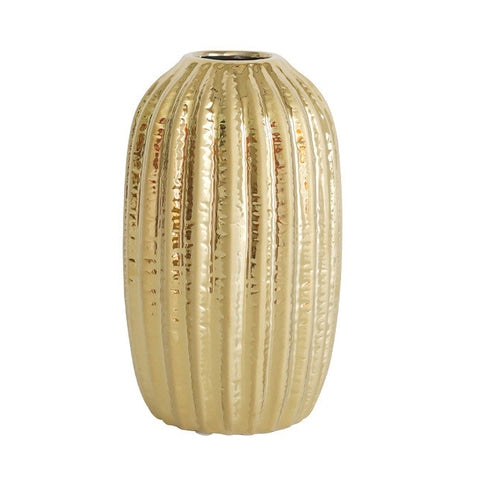 Vase Ovalisé Couleur Dorée
