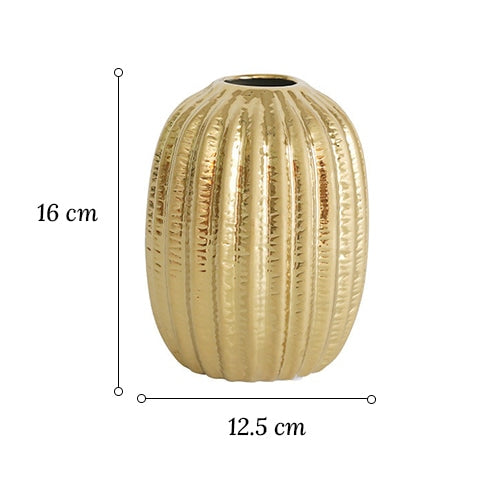Vase Ovalisé Couleur Dorée