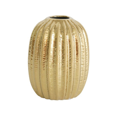 Vase Ovalisé Couleur Dorée