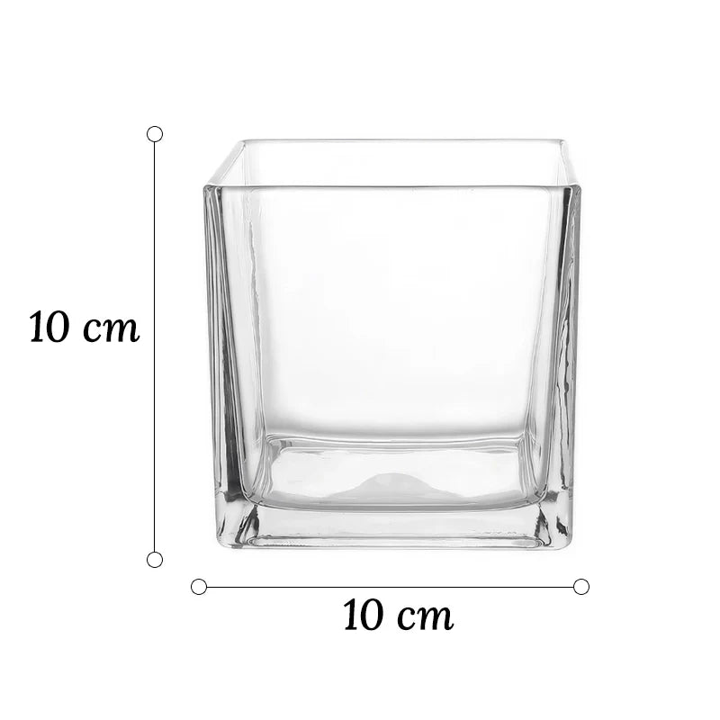 Vase Petit Cube Décoratif Transparent