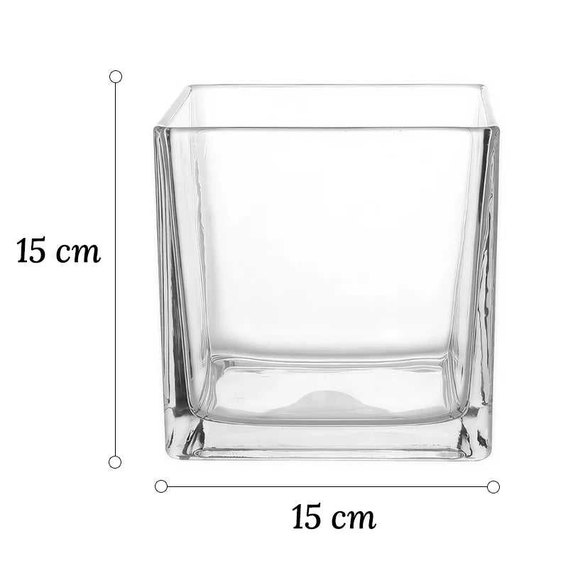 Vase Petit Cube Décoratif Transparent