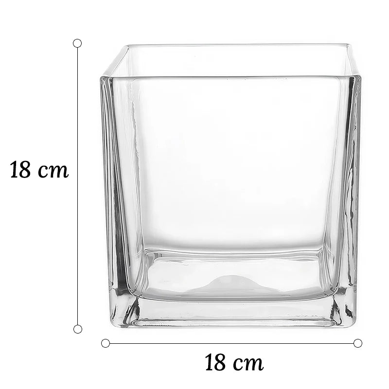 Vase Petit Cube Décoratif Transparent