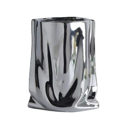 Vase Plissé Élégant Or ou Argent