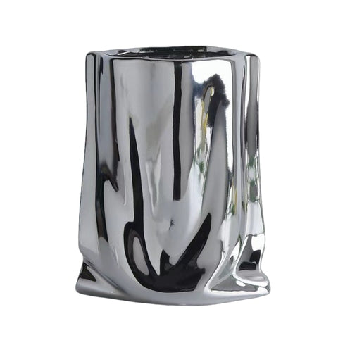 Vase Plissé Élégant Or ou Argent