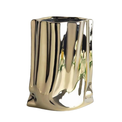Vase Plissé Élégant Or ou Argent