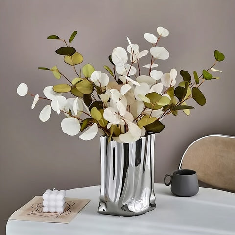 Vase Plissé Élégant Or ou Argent