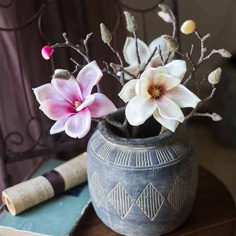 Vase Pot Style Art Ancien Motifs Losanges