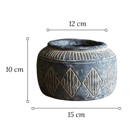 Vase Pot Style Art Ancien Motifs Losanges
