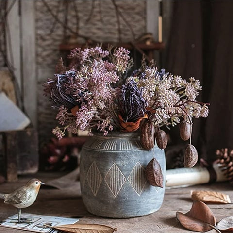 Vase Pot Style Art Ancien Motifs Losanges