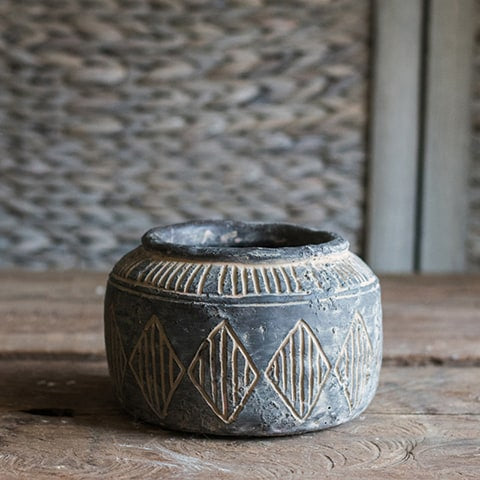 Vase Pot Style Art Ancien Motifs Losanges