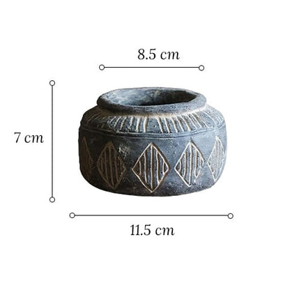 Vase Pot Style Art Ancien Motifs Losanges