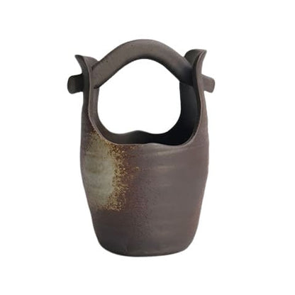 Vase Poterie Cabossée Marron Glacé