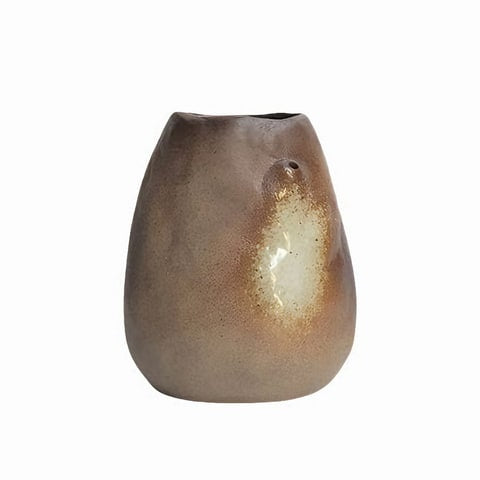 Vase Poterie Cabossée Marron Glacé