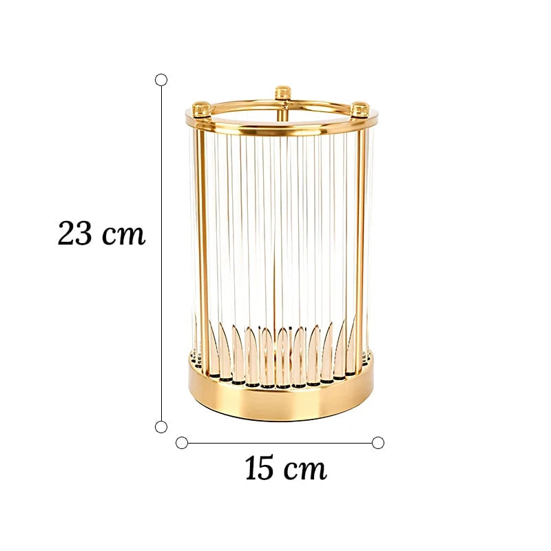 Vase Raffiné Colonne Transparente Cadre Doré