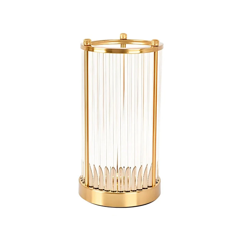Vase Raffiné Colonne Transparente Cadre Doré