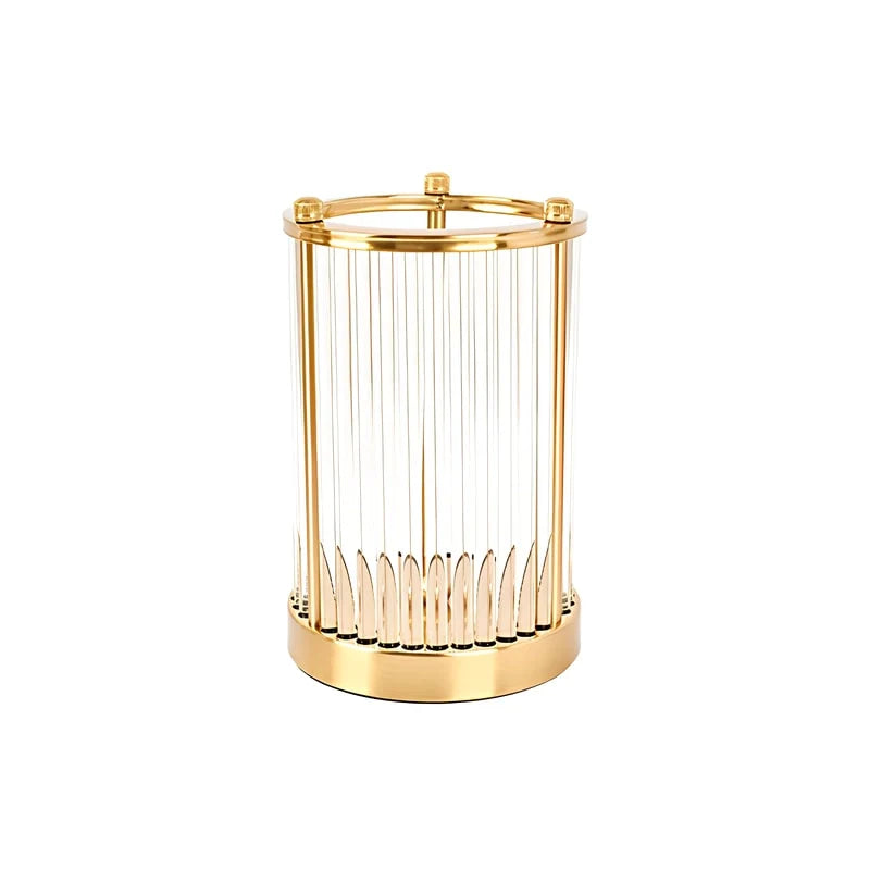 Vase Raffiné Colonne Transparente Cadre Doré