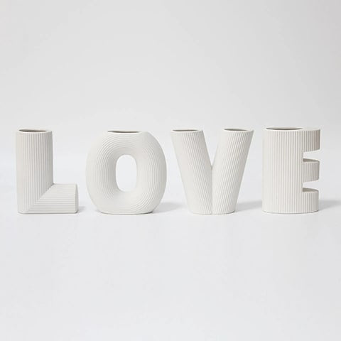 Vase Rayé Art Créatif Lettres Love