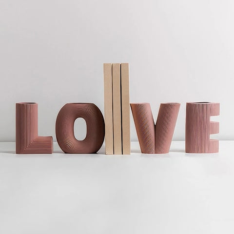 Vase Rayé Art Créatif Lettres Love