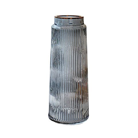 Vase Rayé de Couleur avec Bordure Liseré Doré
