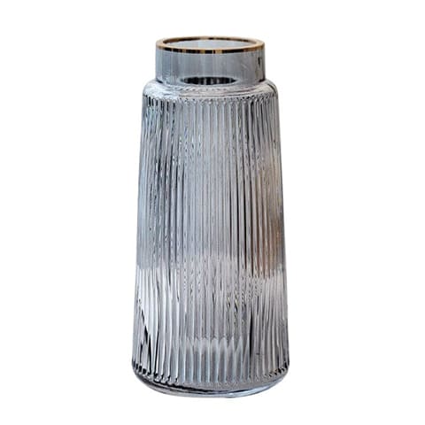 Vase Rayé de Couleur avec Bordure Liseré Doré