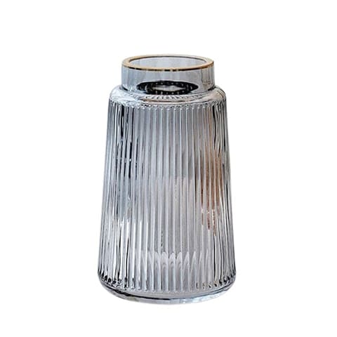 Vase Rayé de Couleur avec Bordure Liseré Doré