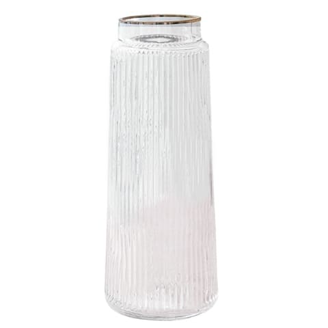 Vase Rayé de Couleur avec Bordure Liseré Doré