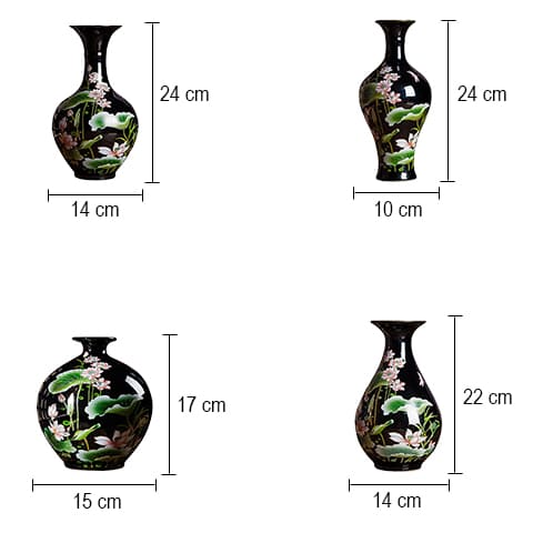 Vase Rétro Motif Fleurs de Lotus