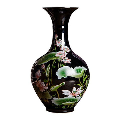 Vase Rétro Motif Fleurs de Lotus