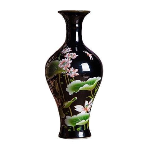 Vase Rétro Motif Fleurs de Lotus