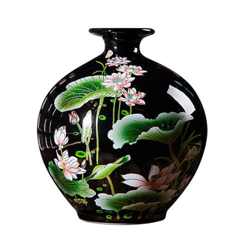 Vase Rétro Motif Fleurs de Lotus