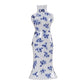 Vase Robe Kimono Chinois Bleu et Blanc
