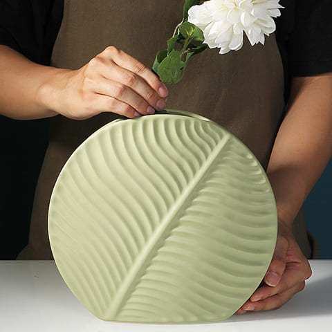 Vase Original Rond Motif Feuille
