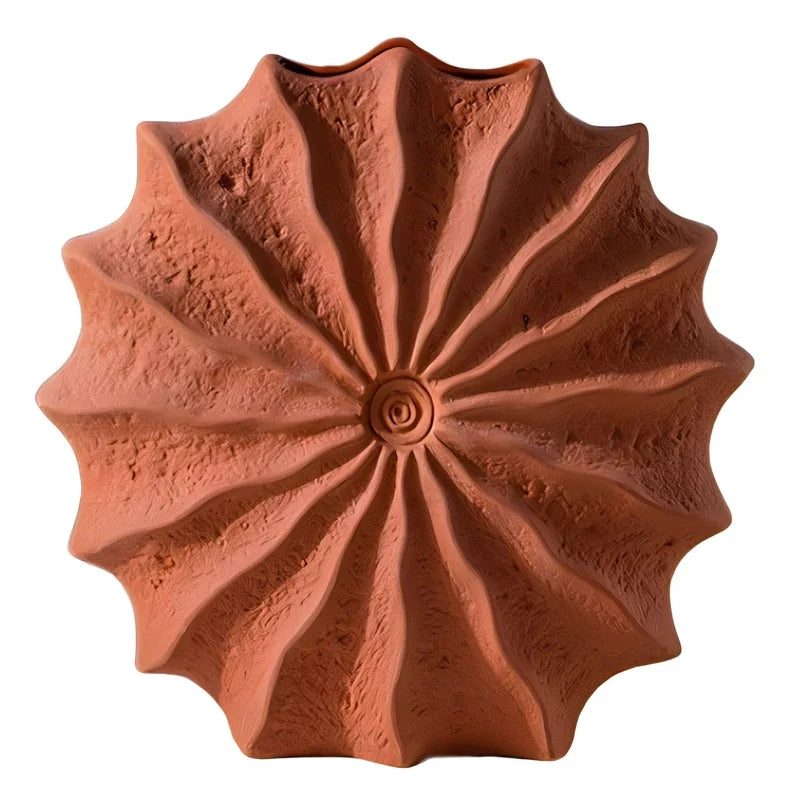 Vase Rond Rouge Forme Coquille Hérisson de Mer