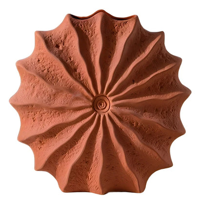Vase Rond Rouge Forme Coquille Hérisson de Mer