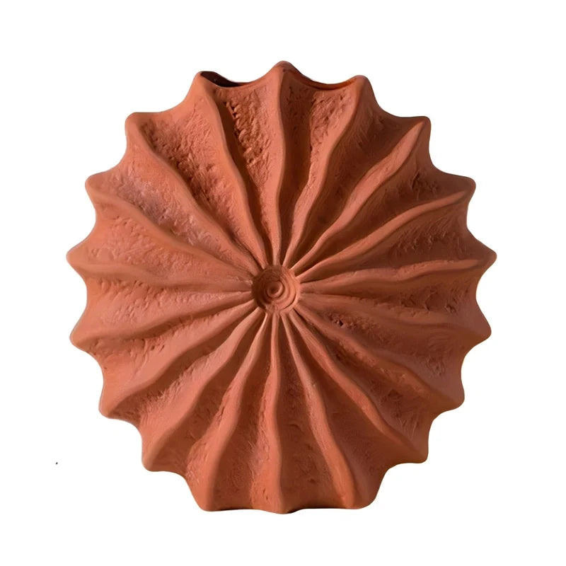 Vase Rond Rouge Forme Coquille Hérisson de Mer