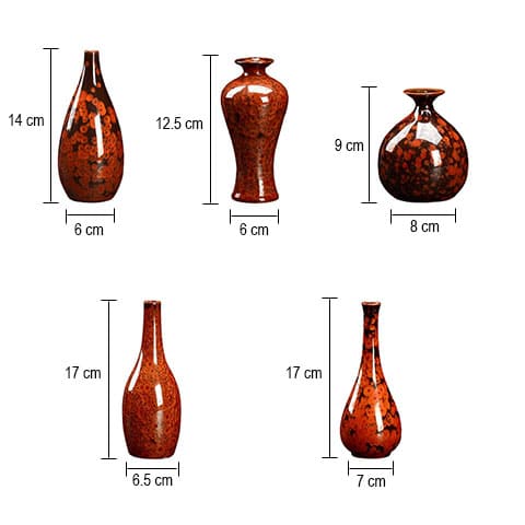 Vase Rouge et Noir Effet Porcelaine