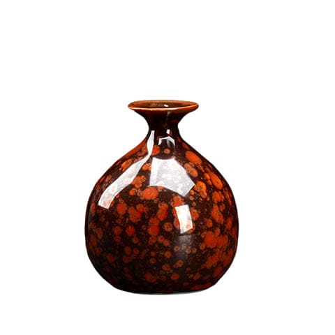 Vase Rouge et Noir Effet Porcelaine
