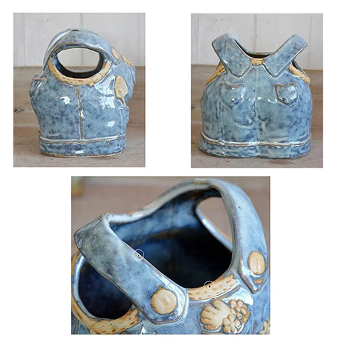 Vase Salopette Bleue Créatif