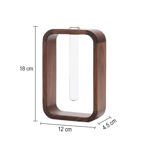 Vase Soliflore Cadre Rectangulaire en Noyer