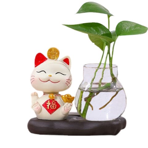 Vase Soliflore Chat Joyeux Porte Bonheur