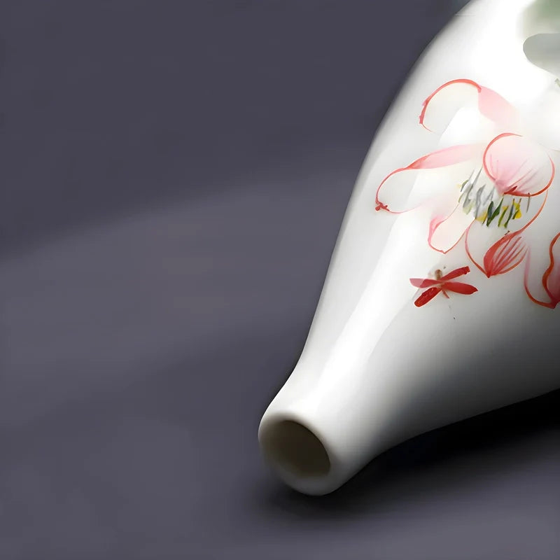 Vase Soliflore Chinois Motif Fleurs
