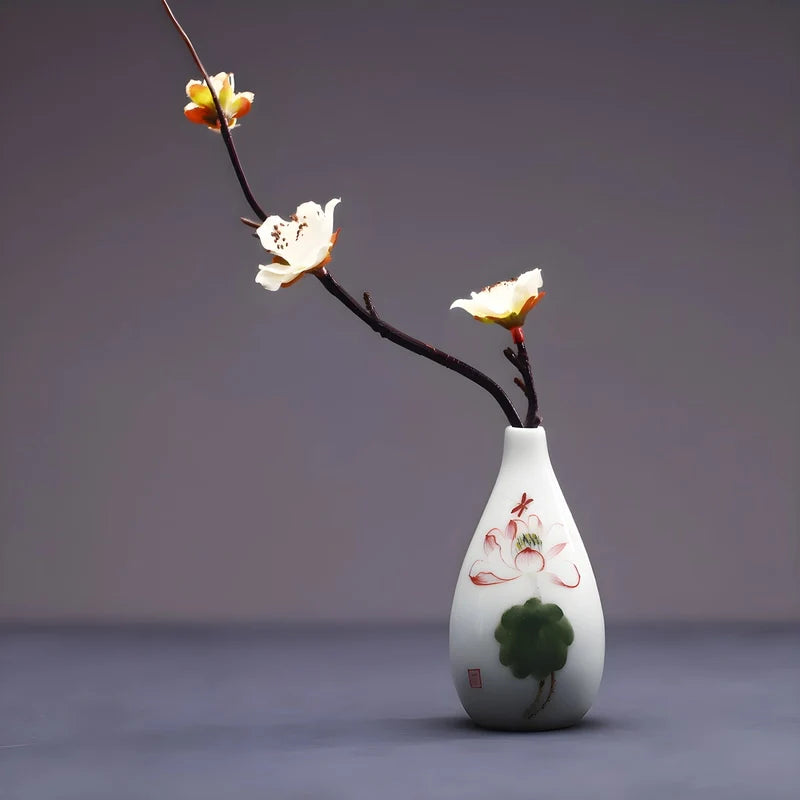 Vase Soliflore Chinois Motif Fleurs