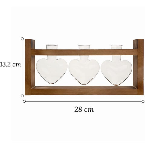 Vase Soliflore Cœur Encadrement Bois