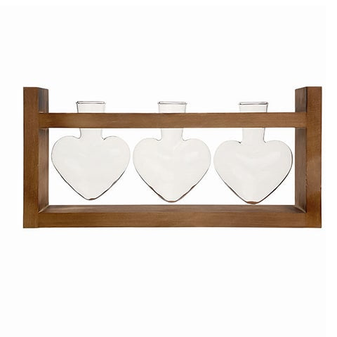 Vase Soliflore Cœur Encadrement Bois